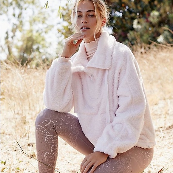 Free People Blush Big Sky Hi Fuzzy Pullover - Picture 2 of 3